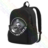 Captain Spaulding I Hate People Horror Halloween Party Large Capacity Backpack