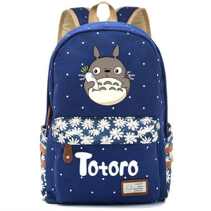 Anime Totoro Casual Backpack Canvas Student Schoolbag Packsack