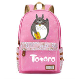 Anime Totoro Casual Pink Backpack Unisex Student Cartoon Schoolbag