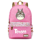 Anime Totoro Casual Pink Backpack Unisex Student Cartoon Schoolbag