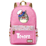 Anime Totoro Casual Pink Backpack Unisex Student Cartoon Schoolbag