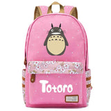 Anime Totoro Casual Pink Backpack Unisex Student Cartoon Schoolbag