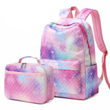 Large-Capacity School Backpack With Lunch Box for Girls Kids Travel Bag