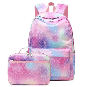 Large-Capacity School Backpack With Lunch Box for Girls Kids Travel Bag