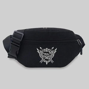 Canvas Outdoor Skull Print Chest Bag Waist Pack