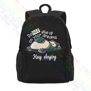 Funny Snorlax Dreaming Backpack School Multi-function
