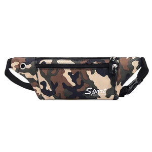 Dark Grain Camo Bum Bag Canvas Fanny Pack Waist Hip Belt Purse
