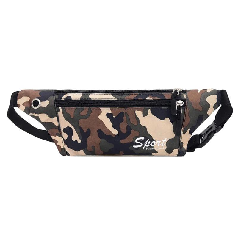 Dark Grain Camo Bum Bag Canvas Fanny Pack Waist Hip Belt Purse