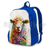 Sheep Watercolor Outdoor Hiking Backpack