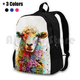 Sheep Watercolor Outdoor Hiking Backpack