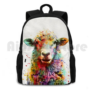 Sheep Watercolor Outdoor Hiking Backpack