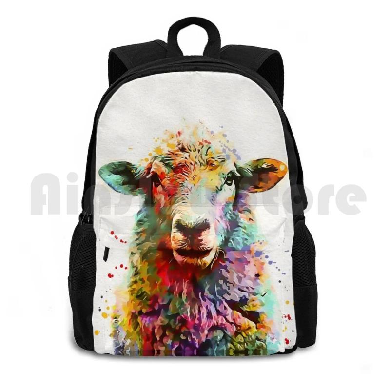 Sheep Watercolor Outdoor Hiking Backpack