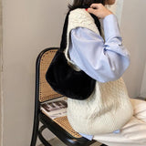 Soft Plush Hobos Shoulder Bag Winter Furry Clutch Purse Handbag - Women