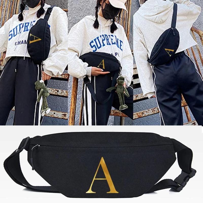 N Print Waist Bags Portable Chest Bags Crossbody Shoulder Bag