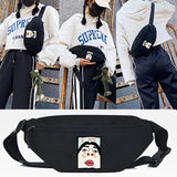 Funny Nostrils Print Waist Bag Chest Pack Unisex Canvas Travel Fanny Cross Bag