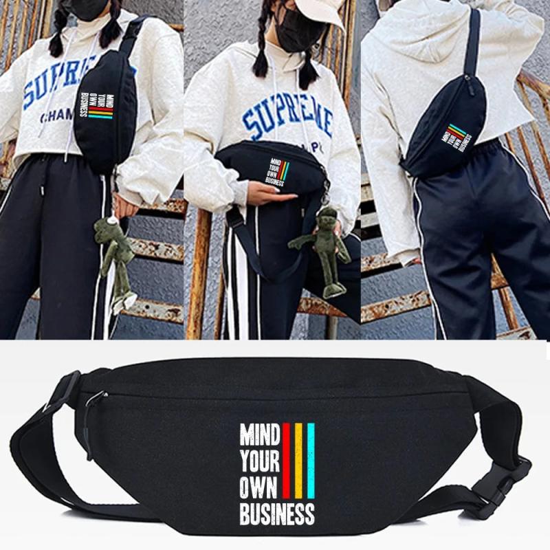 DON Letter Print Waist Bags Chest Pack Men Women Sport Shoulder Bags Crossbody B