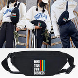 DON Letter Print Waist Bags Chest Pack Men Women Sport Shoulder Bags Crossbody B