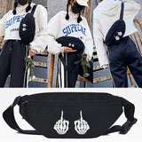 Skull Fingers Printing Waist Bag Men Street Sport Chest Bag Travel Tote Bag