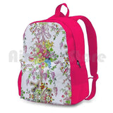 Marie Antoinette Outdoor Hiking Backpack Baroque Bedroom Feathers Floral Flowers