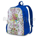 Marie Antoinette Outdoor Hiking Backpack Baroque Bedroom Feathers Floral Flowers