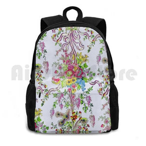 Marie Antoinette Outdoor Hiking Backpack Baroque Bedroom Feathers Floral Flowers