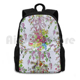 Marie Antoinette Outdoor Hiking Backpack Baroque Bedroom Feathers Floral Flowers