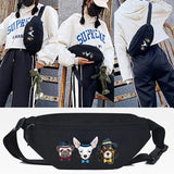 Three Dogs Print Waist Bags Sport Travel Crossbody Shoulder Packs Casual Handbag
