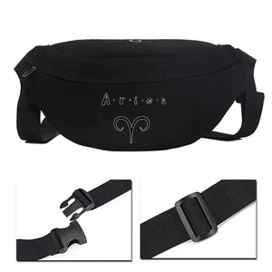 Unisex Constellation Print Street Shoulder Bag Large-capacity Travel Waist Bag