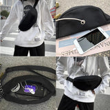 Dog Print Shoulder Chest Bag Waist Bag Mini Handbag Crossbody Belt Organizer
