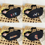 Dog Print Shoulder Chest Bag Waist Bag Mini Handbag Crossbody Belt Organizer
