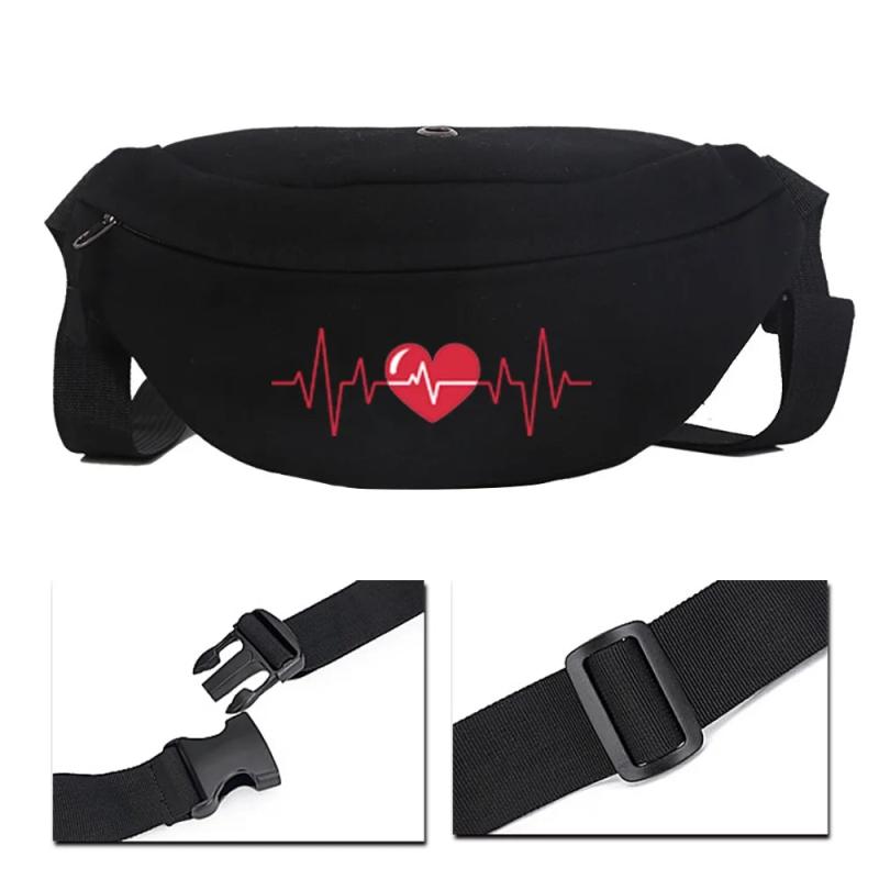 Love Pattern Printing Men Waist Bag Outdoor Sports Shoulder Bag Cycling Bag