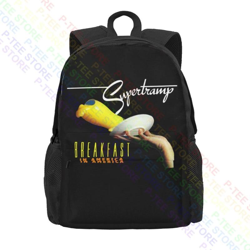 Supertramp Breakfast In America Rock Large Capacity Backpack School Art Print