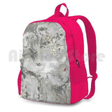 Marble Gray Silver Outdoor Hiking Backpack Riding Climbing Sports Bag