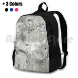 Marble Gray Silver Outdoor Hiking Backpack Riding Climbing Sports Bag