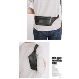 Men Leather Belt Pouch Fanny Pack Waist Purse Clutch Bag