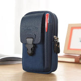 Men Canvas PU Leather Waist Bag Phone Purse Business