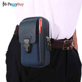 Men Canvas PU Leather Waist Bag Phone Purse Business