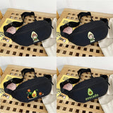 Avocado Print Canvas Mini Crossbody Shoulder Waist Bag