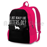 Funny Otters Lover Outdoor Hiking Backpack