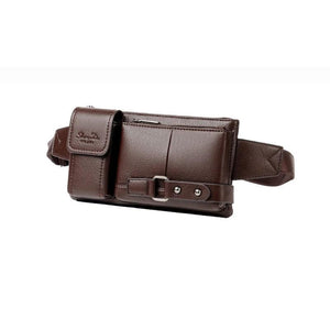 Crossten Leather Waist Packs Men Waist Bags Fanny Pack Belt Bag Phone Bags