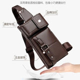 Crossten Leather Waist Packs Men Waist Bags Fanny Pack Belt Bag Phone Bags