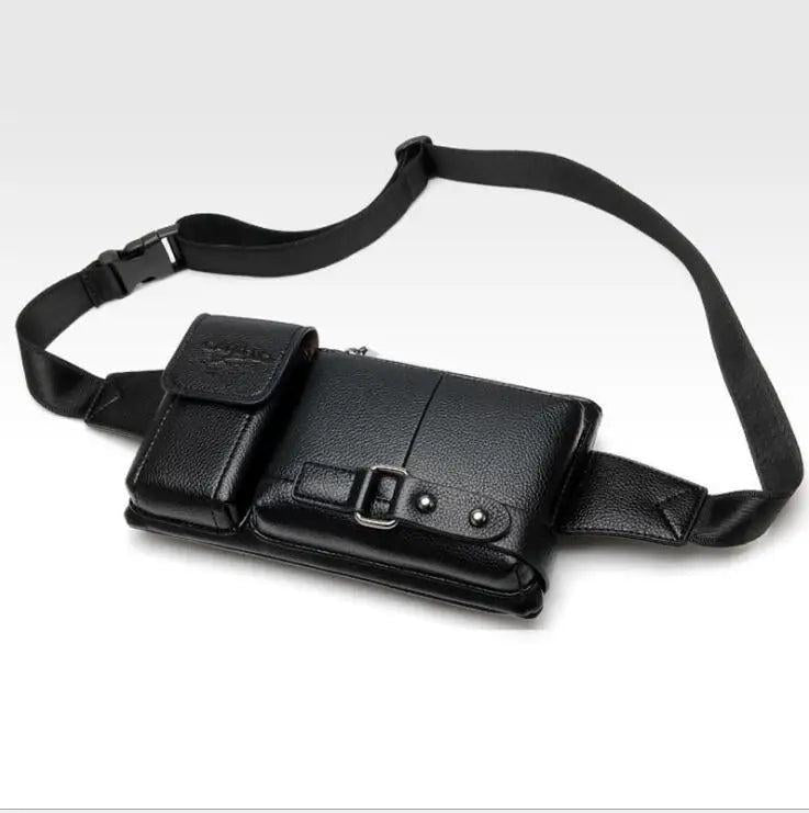 Crossten Leather Waist Packs Men Waist Bags Fanny Pack Belt Bag Phone Bags