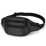 Men's Waterproof Leather Crossbody Bag Travel Waist Pack