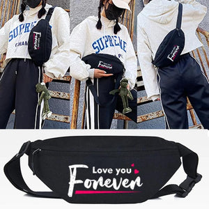 Never Mind Letter Print Waist Bag Crossbody Pack Unisex Chest Bag