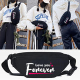 Never Mind Letter Print Waist Bag Crossbody Pack Unisex Chest Bag