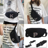 Text Print Multifunctional Unisex Crossbody Shoulder Bag