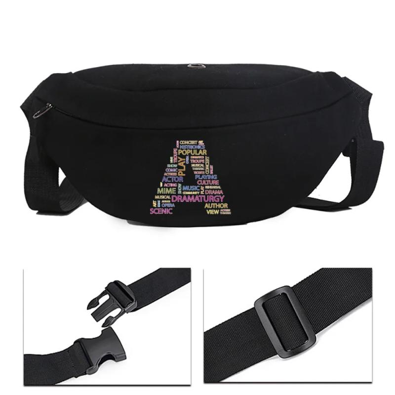 Text Print Multifunctional Unisex Crossbody Shoulder Bag
