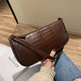 Crocodile One Shoulder Light Handbag