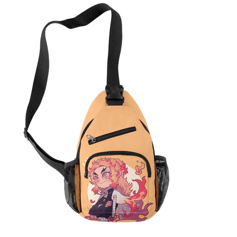 Demon Slayer Chest Bags Oxford Waterproof Travel Bags 3D Print Shoulder Bags