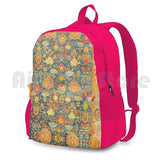 Vintage Oushak Rug Print Outdoor Hiking Backpack